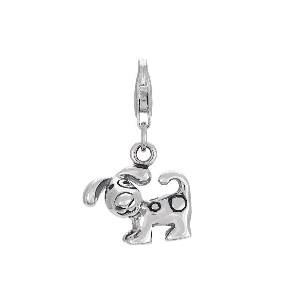 Berlock i &auml;kta silver med hund