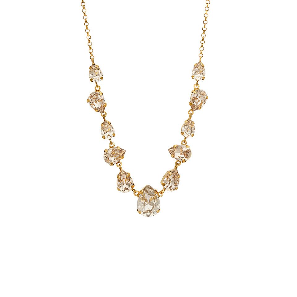 Halsband med kristall i äkta silver