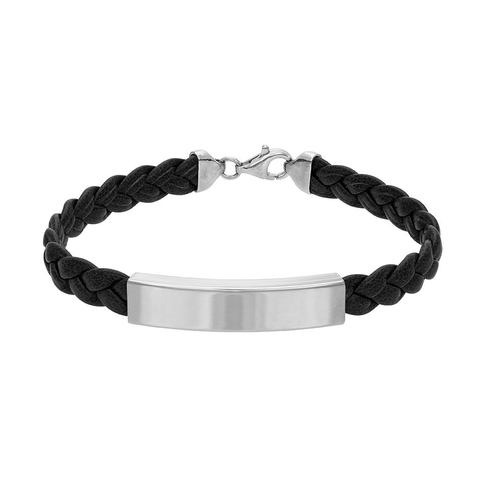 Läderarmband i äkta silver 18cm