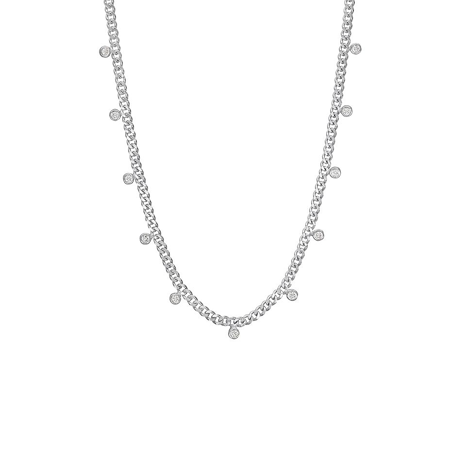 Halsband i &auml;kta silver