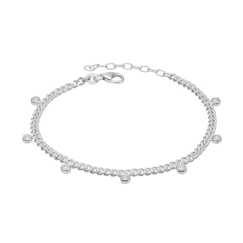 Armband i &auml;kta silver