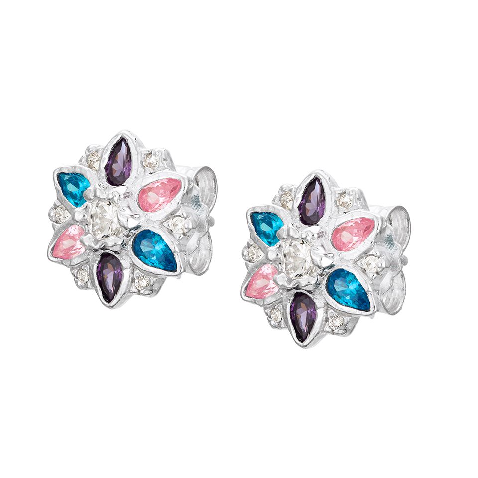 Örhängen i äkta silver blomma