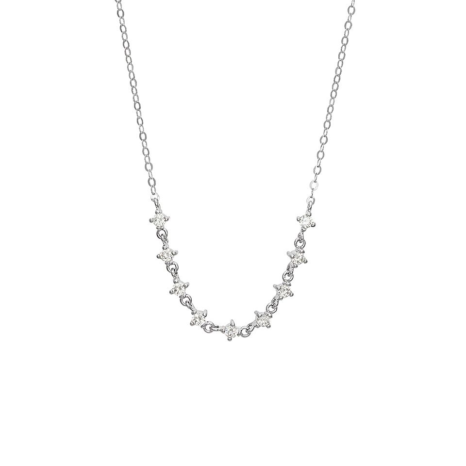 Halsband i &auml;kta silver med Kubisk Zirkonia