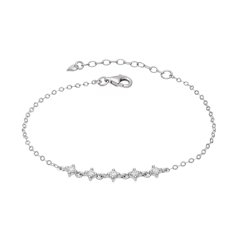 Armband i &auml;kta silver med Kubisk Zirkonia