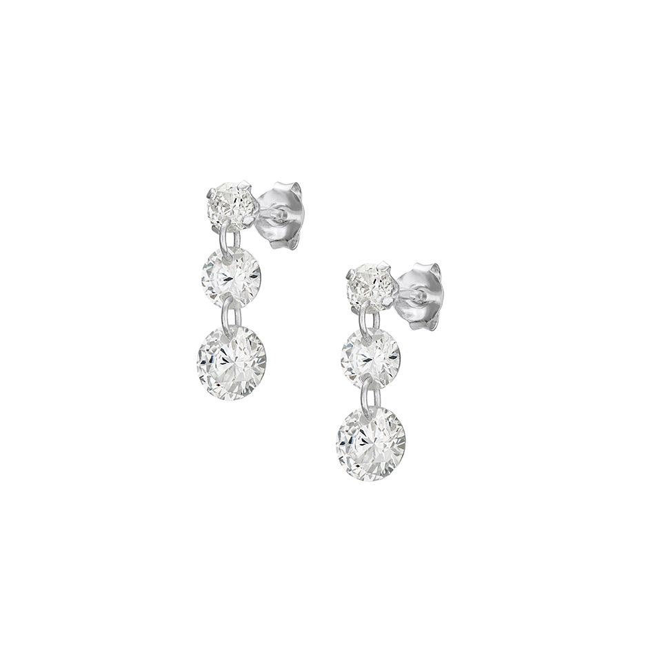 &Ouml;rh&auml;ngen i &auml;kta silver med kubisk zirkonia