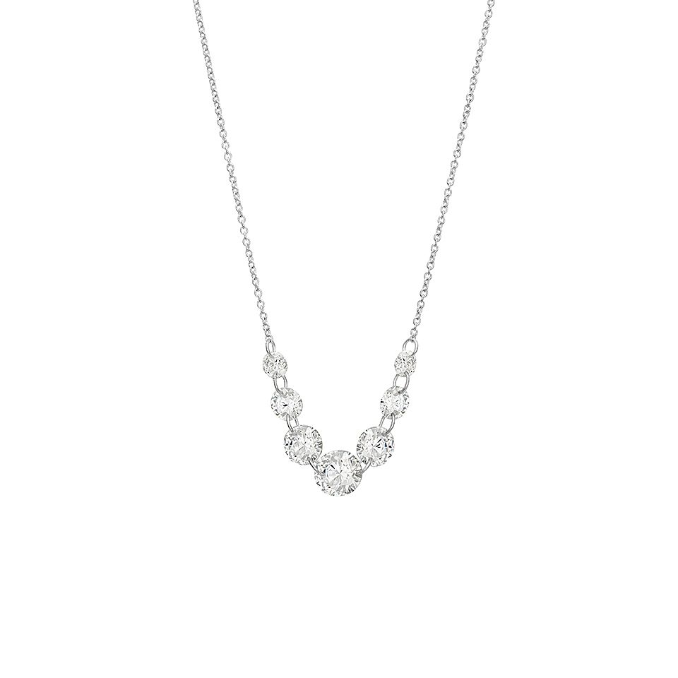 Halsband i &auml;kta silver med kubisk zirkonia