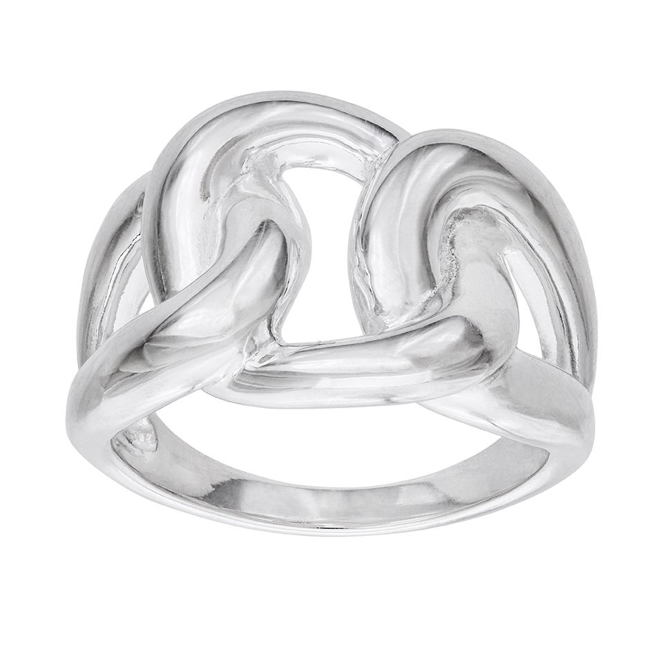 Bred ring i &auml;kta silver, 16.0