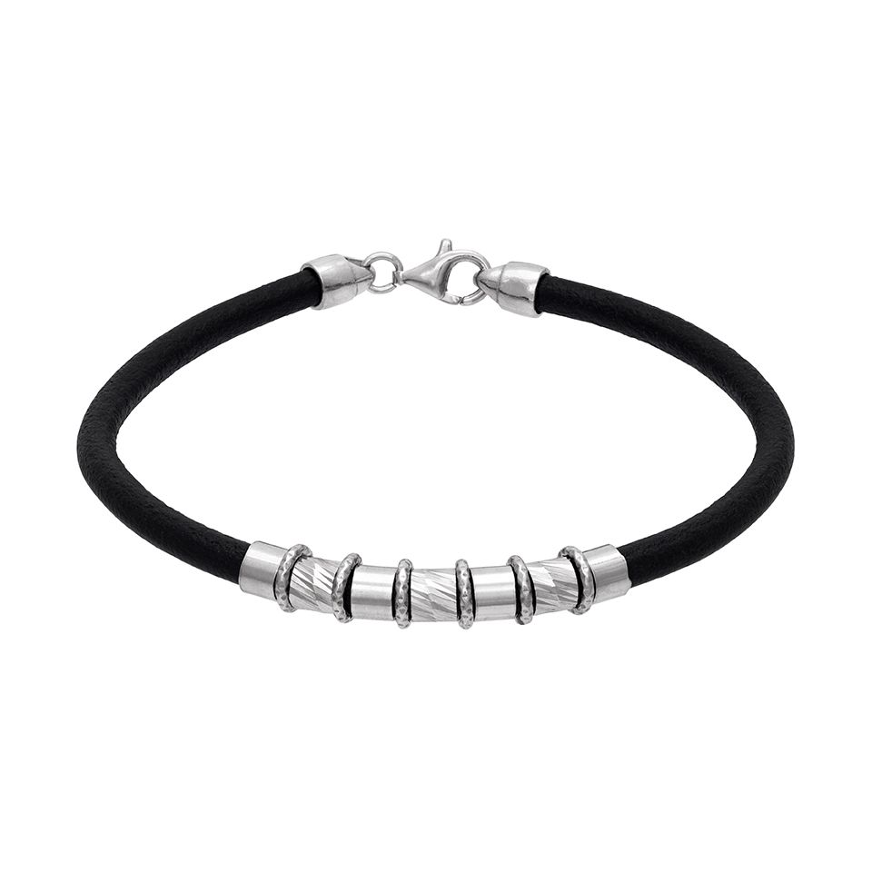Armband i &auml;kta l&auml;der