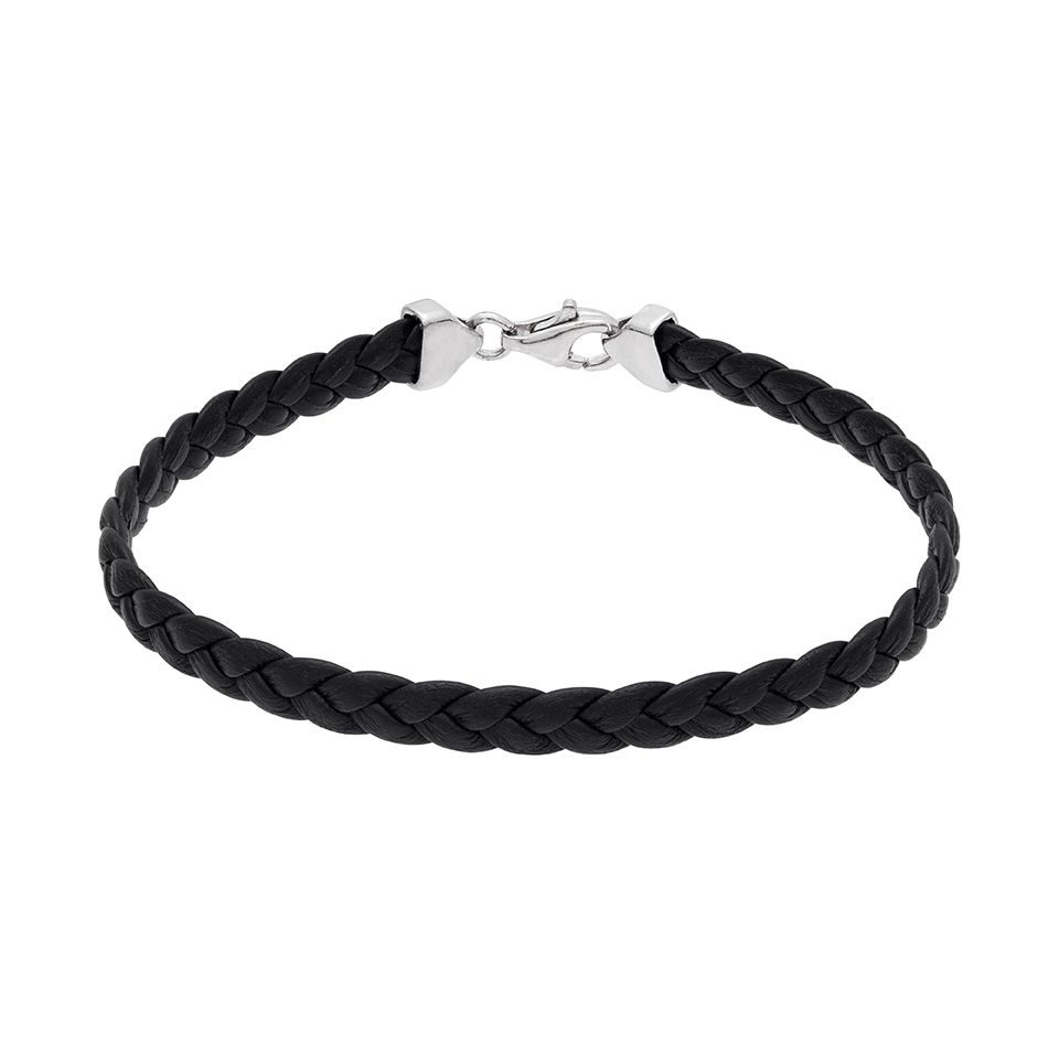 Armband i äkta flätat läder 17cm