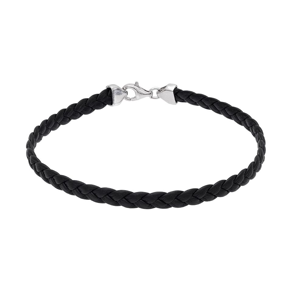 Armband i äkta flätat läder 19cm