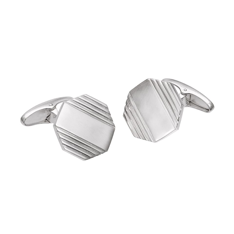 Manschettknappar i äkta silver- Oktagon