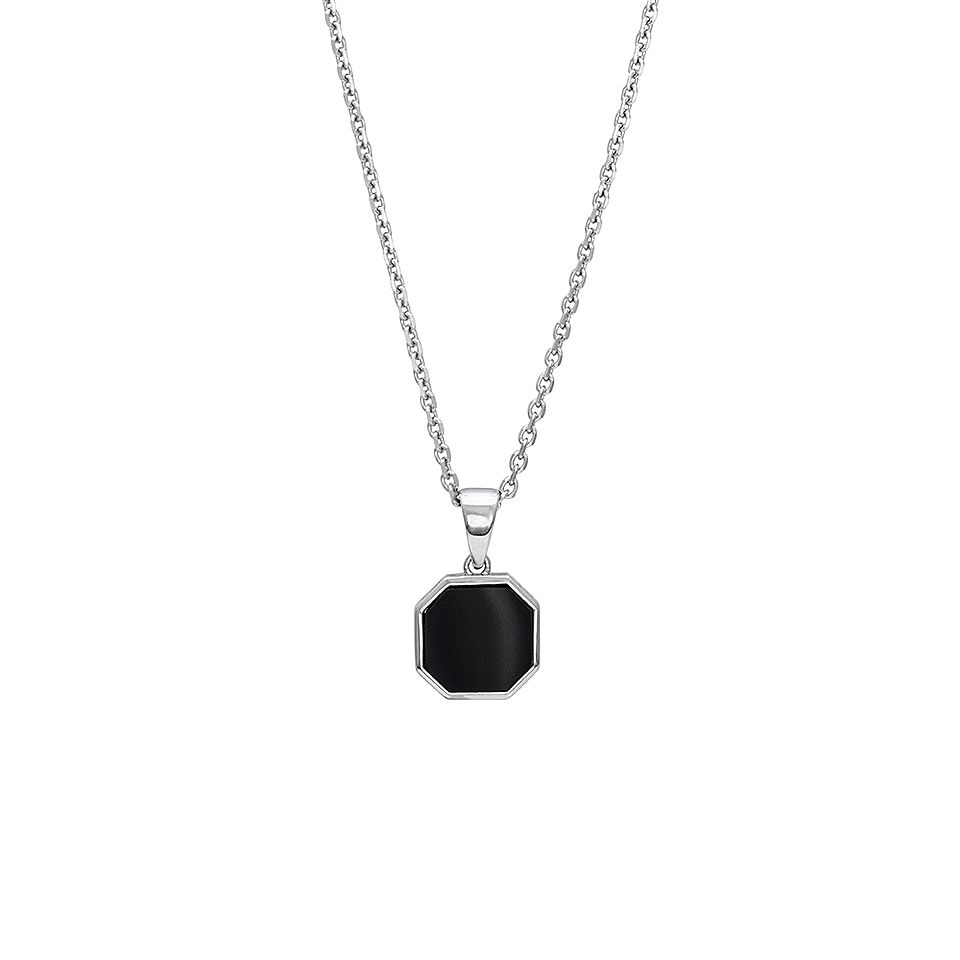 Halsband i äkta silver med onyx