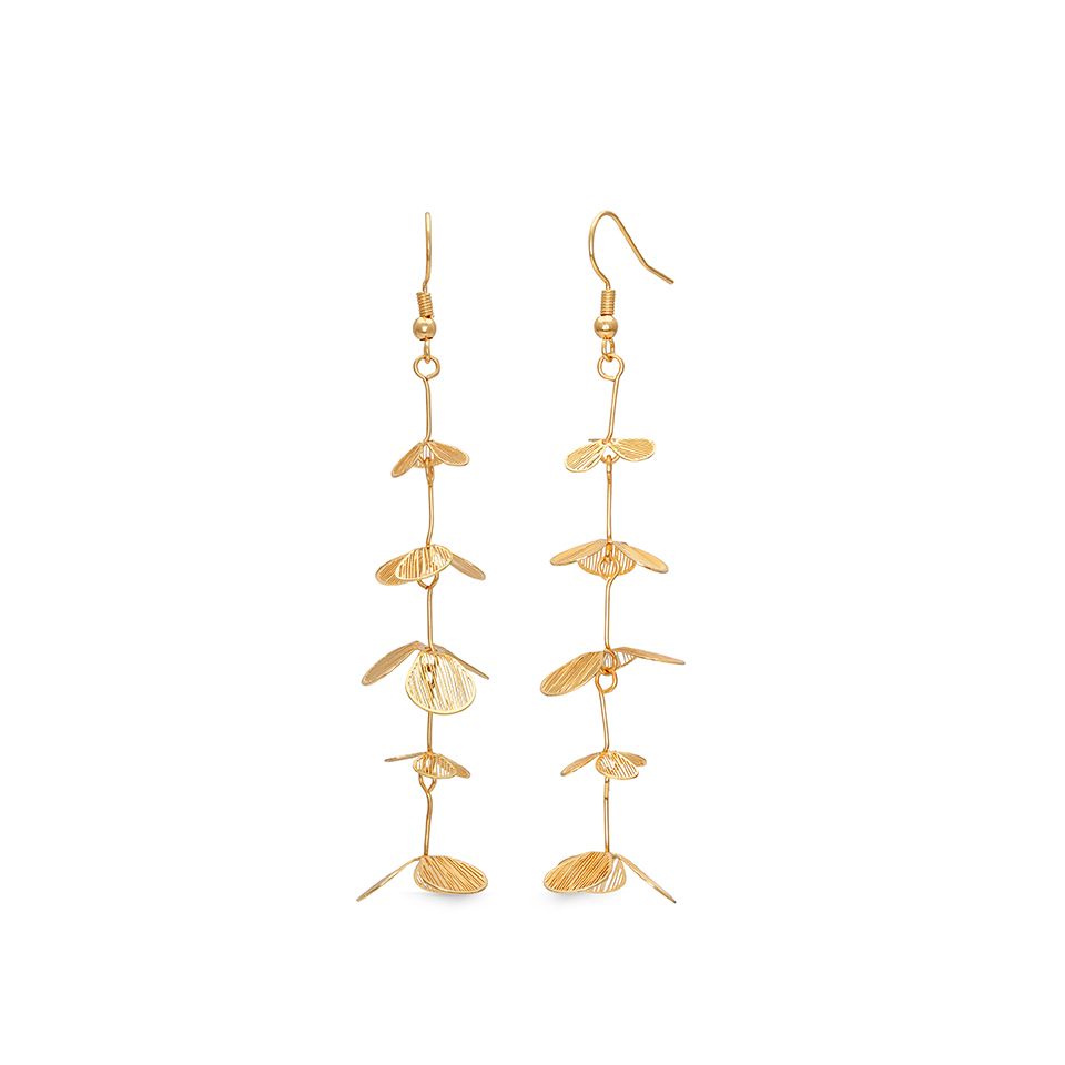 Örhängen GLOW i mässing med blommor