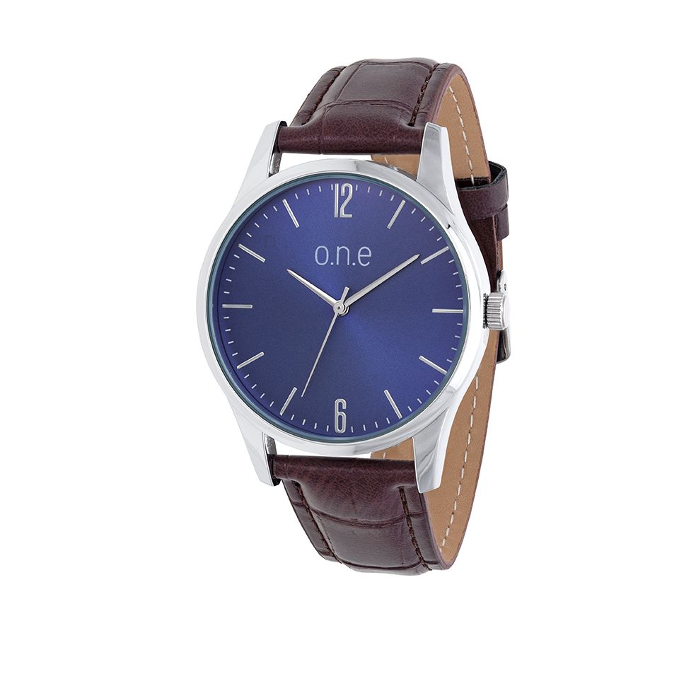 Klocka med marinblå urtavla