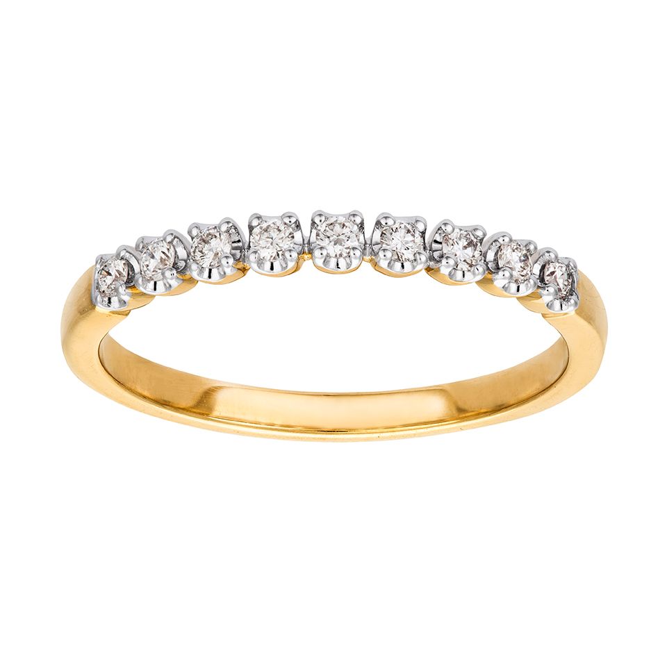 Diamantring i 18K guld – Alliansring, 16.0
