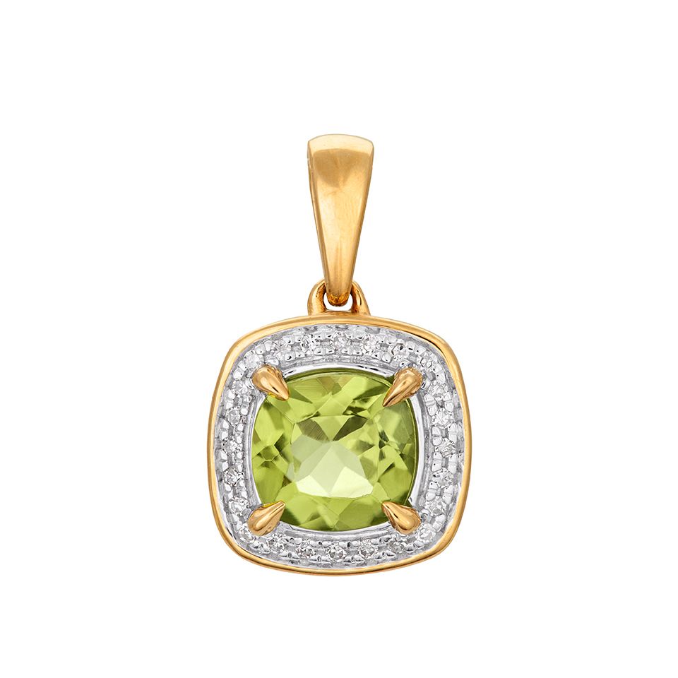 Diamanthänge i 18K guld med peridot