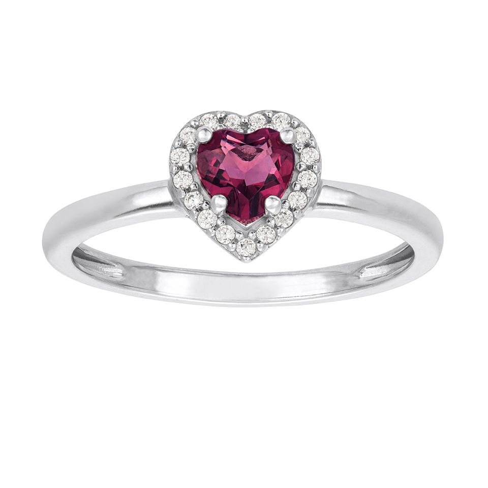 Ring i äkta silver med hjärta, 18.0