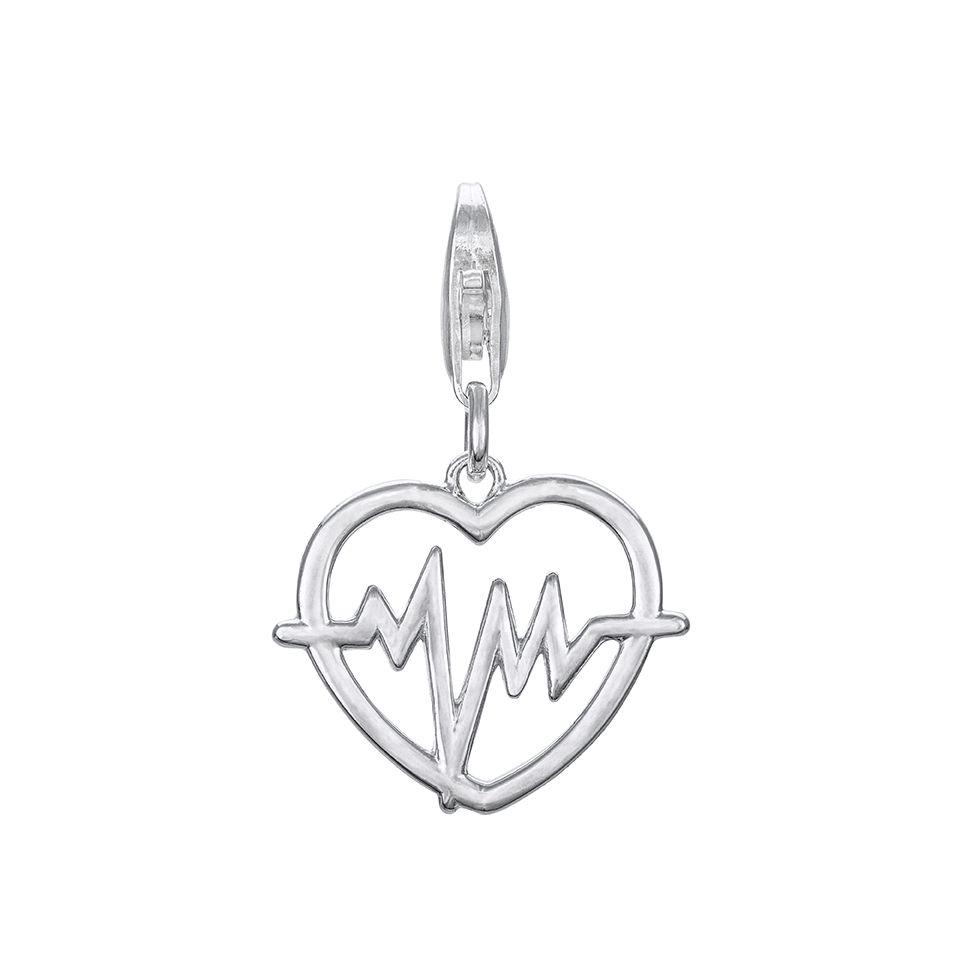 Berlock heartbeat i &auml;kta silver