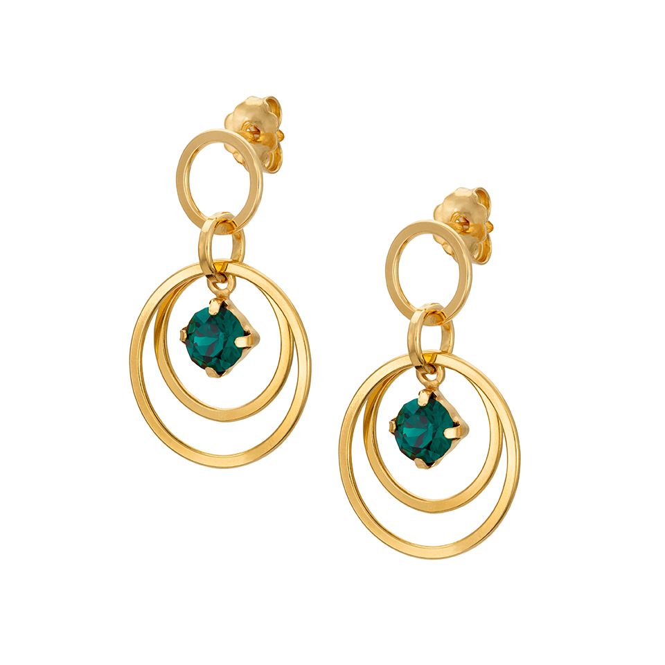 &Ouml;rh&auml;ngen i &auml;kta silver med kristall