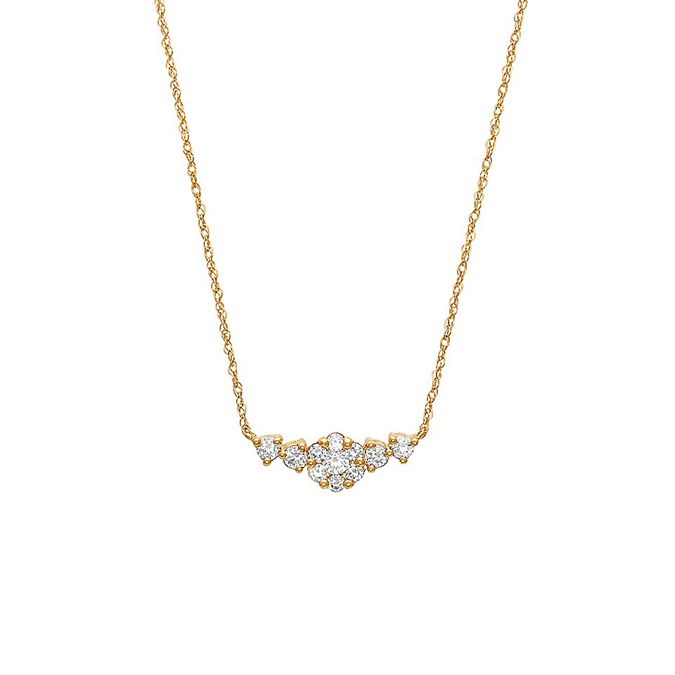 Diamanthalsband i 18K guld med flera diamanter