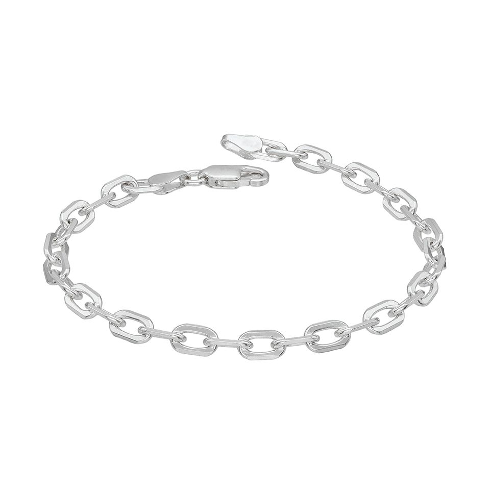 Herrkedja i &auml;kta silver 19cm