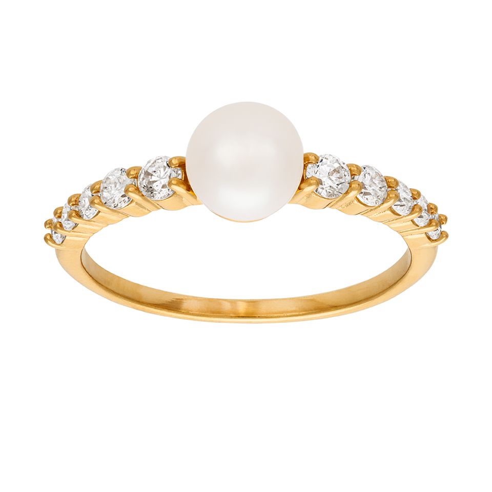 Ring i &auml;kta silver med s&ouml;tvattensp&auml;rla, 19.0