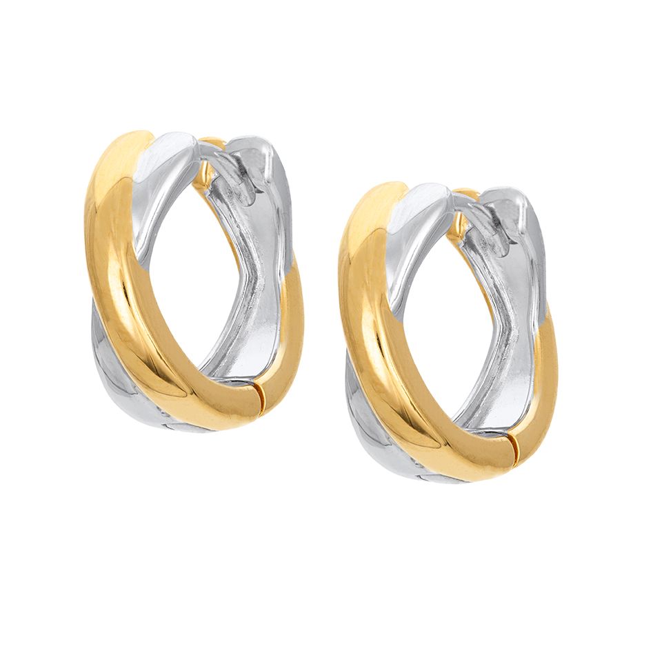 Tvåfärgade örhängen i äkta silver