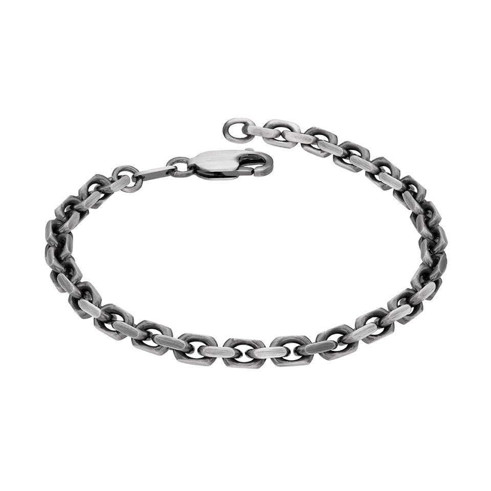 Armband i &auml;kta silver 18cm