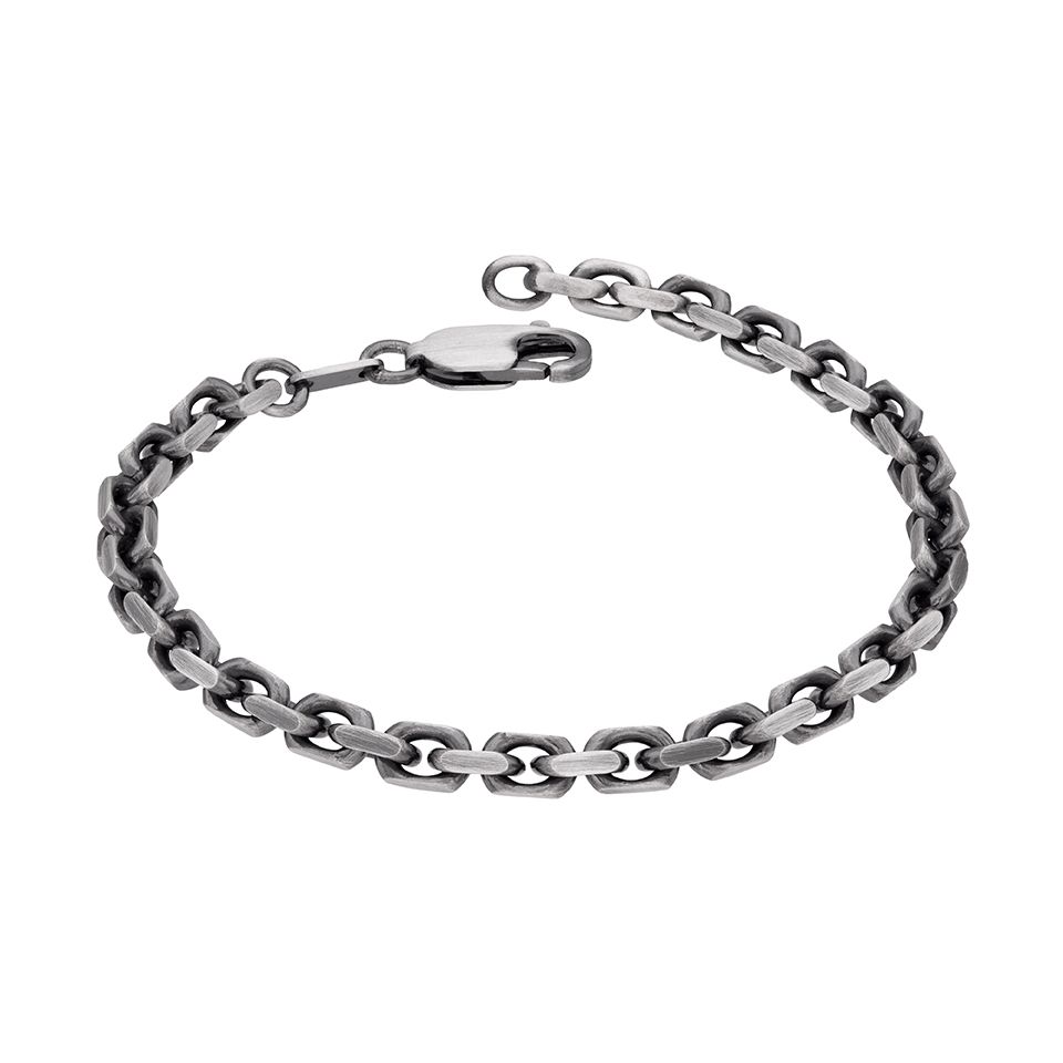 Armband i &auml;kta silver 20cm