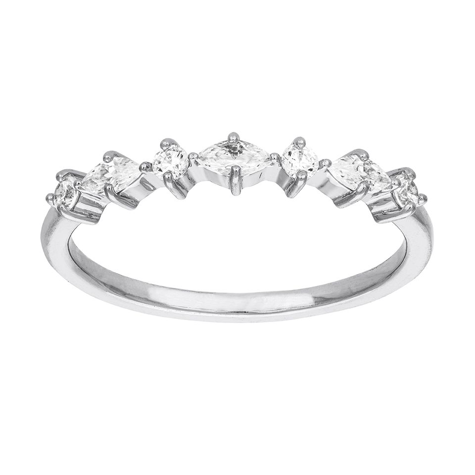 Ring i &auml;kta silver med kubisk zirkonia, 17.0