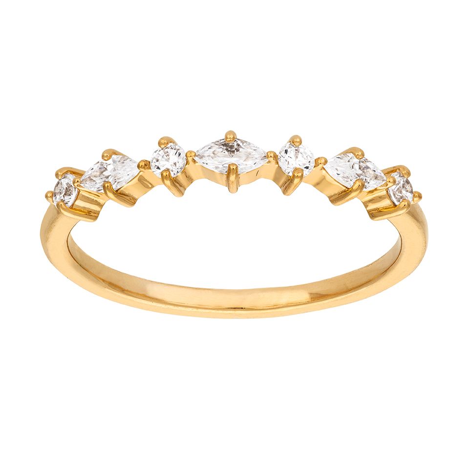 Ring i &auml;kta silver med kubisk zirkonia, 19.0