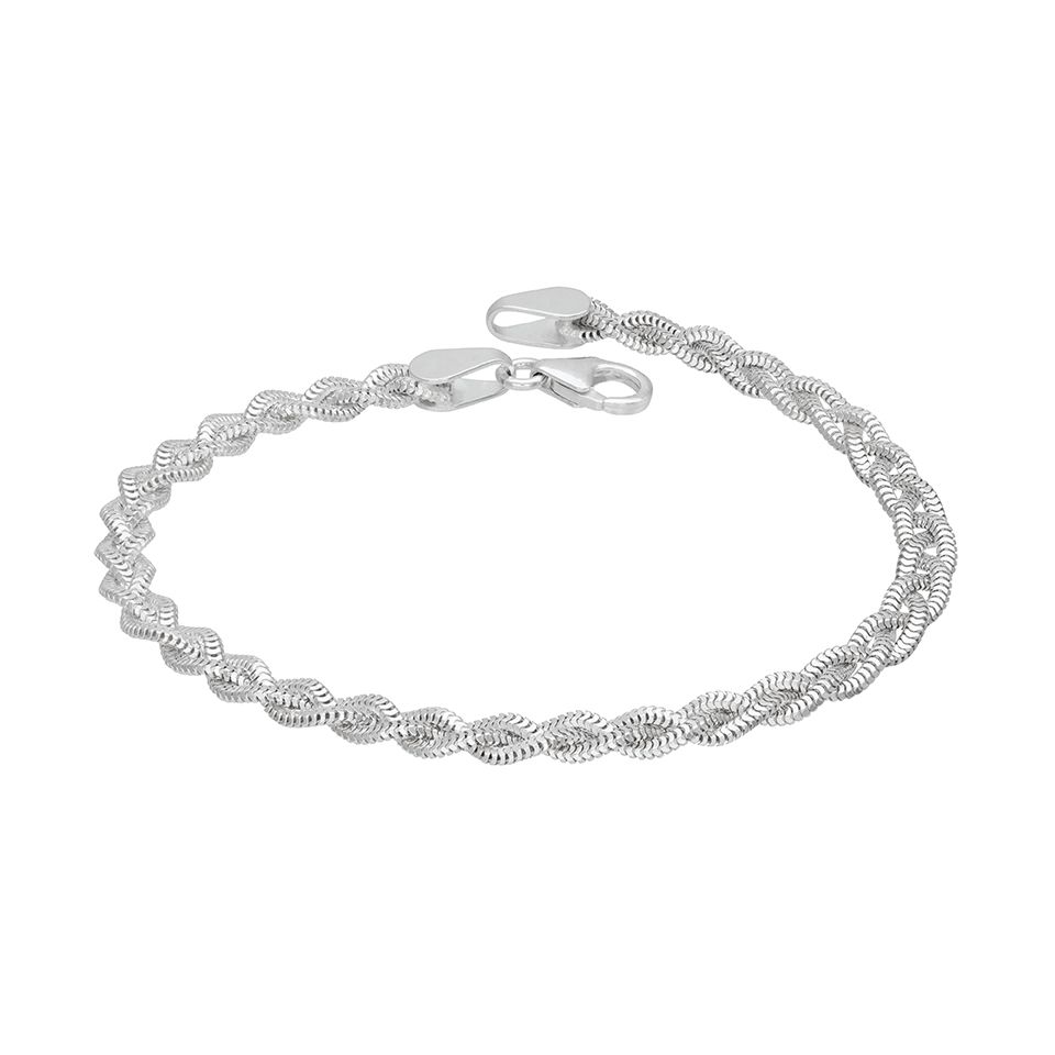 Armband i äkta silver med flätade länkar