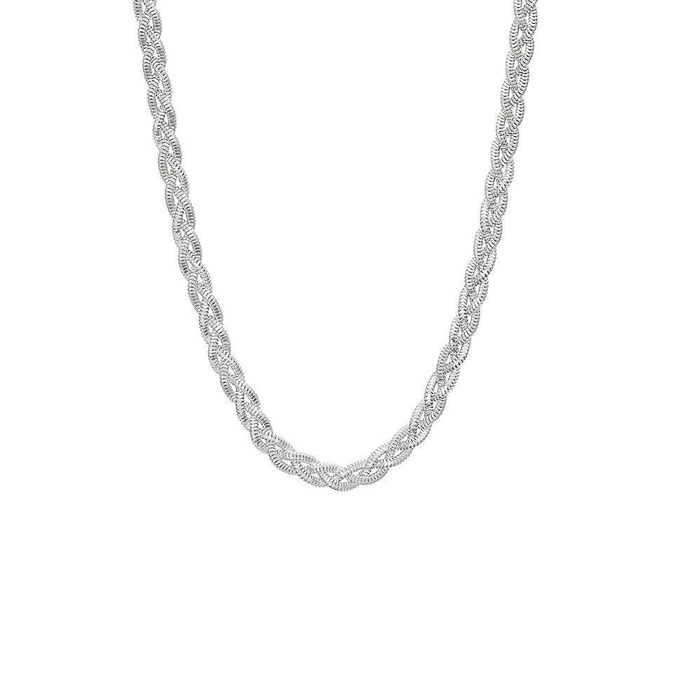 Halsband i äkta silver med flätade länkar
