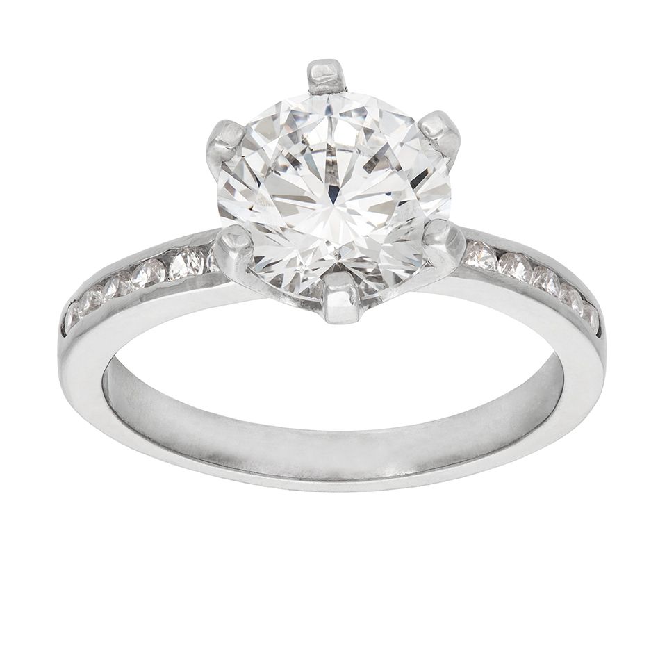 Ring i &auml;kta silver med Kubisk Zirkonia, 19.0