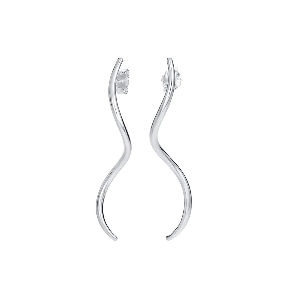 Örhängen i äkta silver med svängd stav