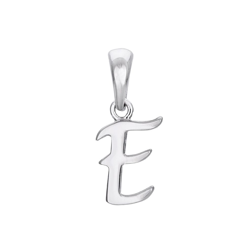 Hängsmycke i äkta silver med bokstaven E