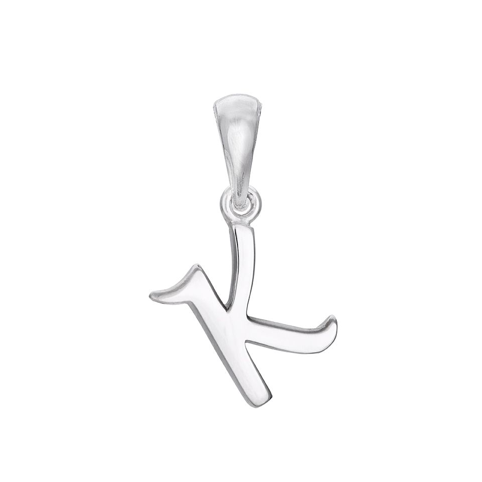H&auml;ngsmycke i &auml;kta silver med bokstaven K