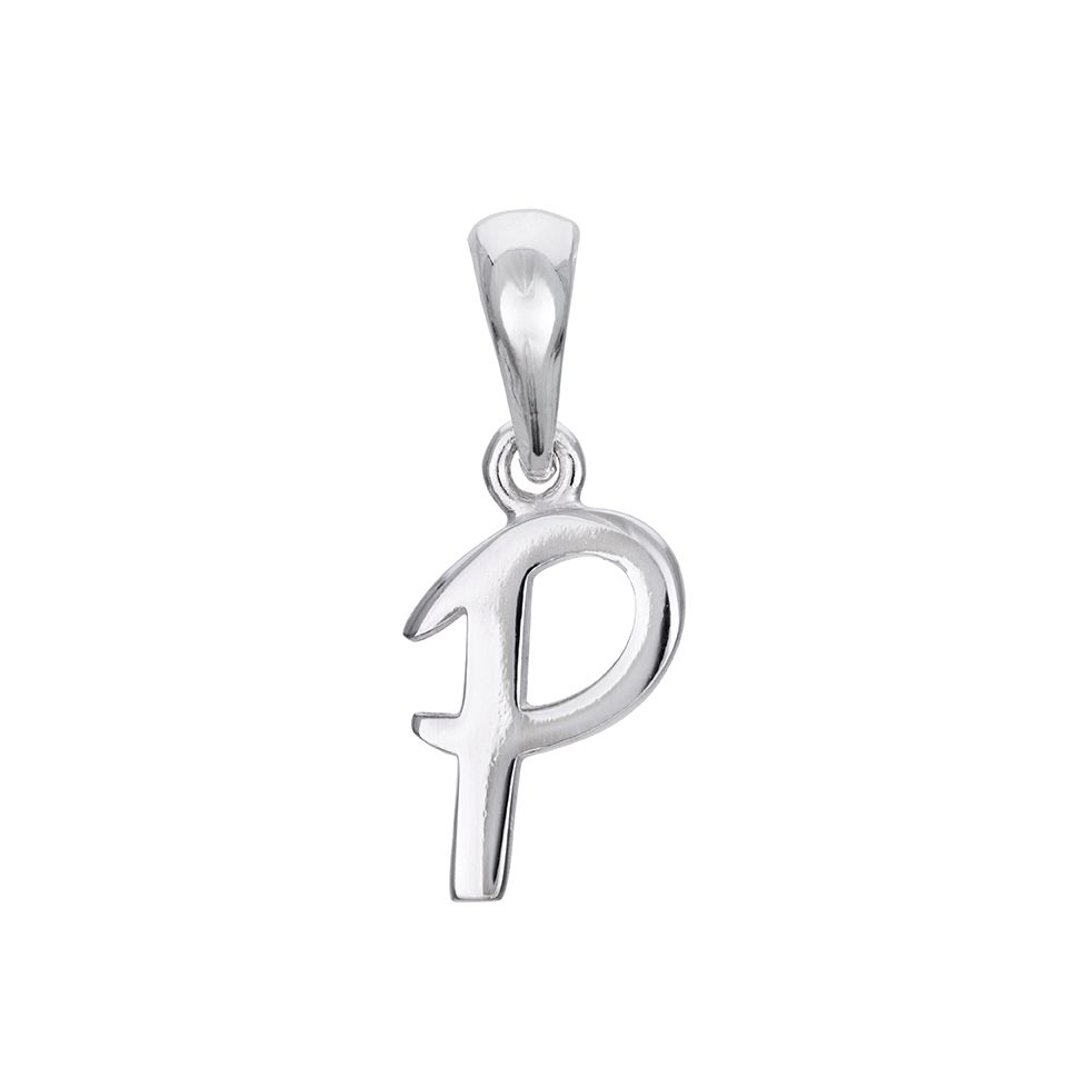 H&auml;ngsmycke i &auml;kta silver med bokstaven P