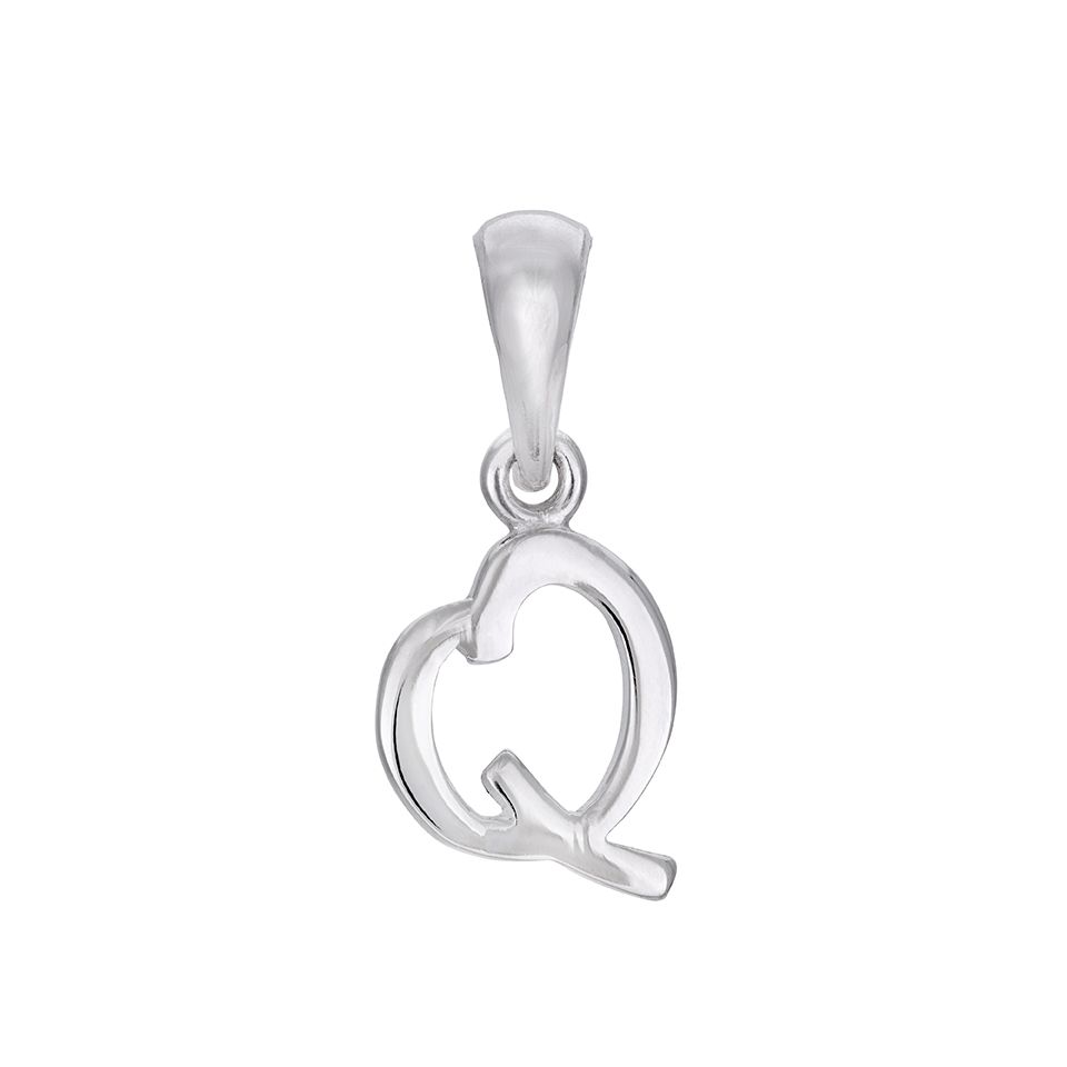 hängsmycke i äkta silver med bokstaven Q