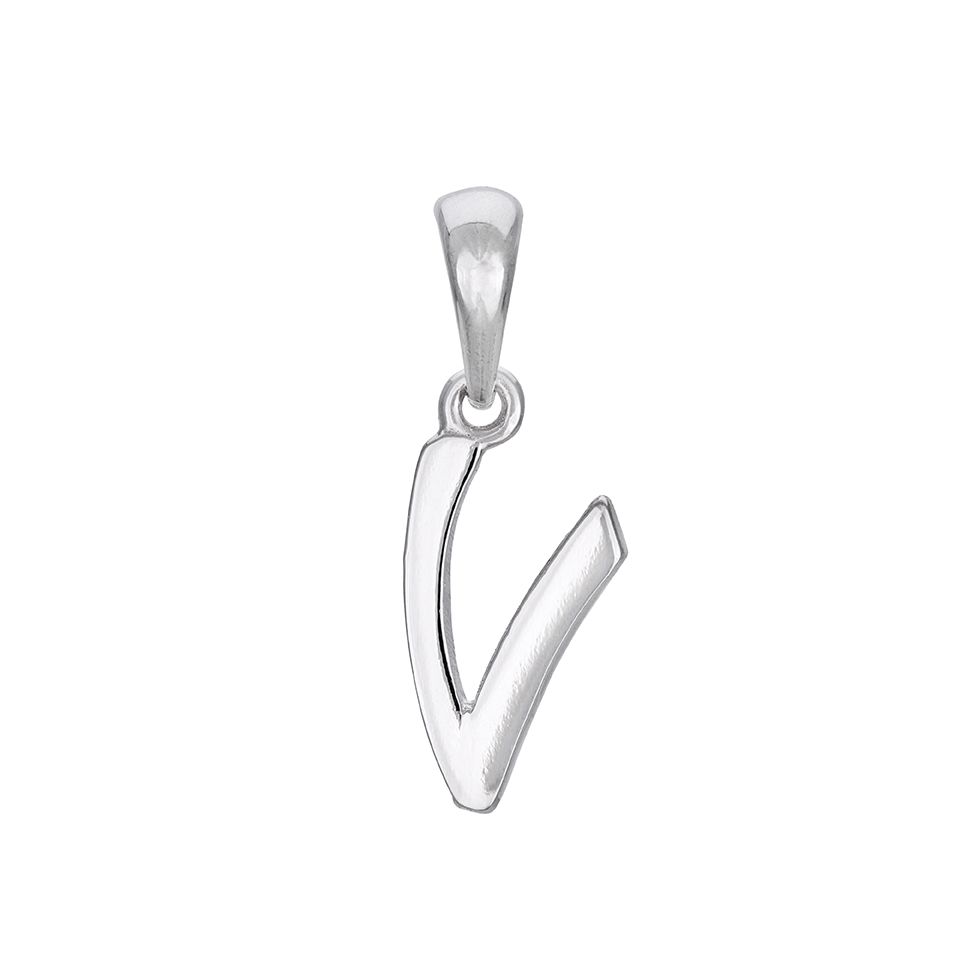 Hängsmycke i äkta silver med bokstaven V