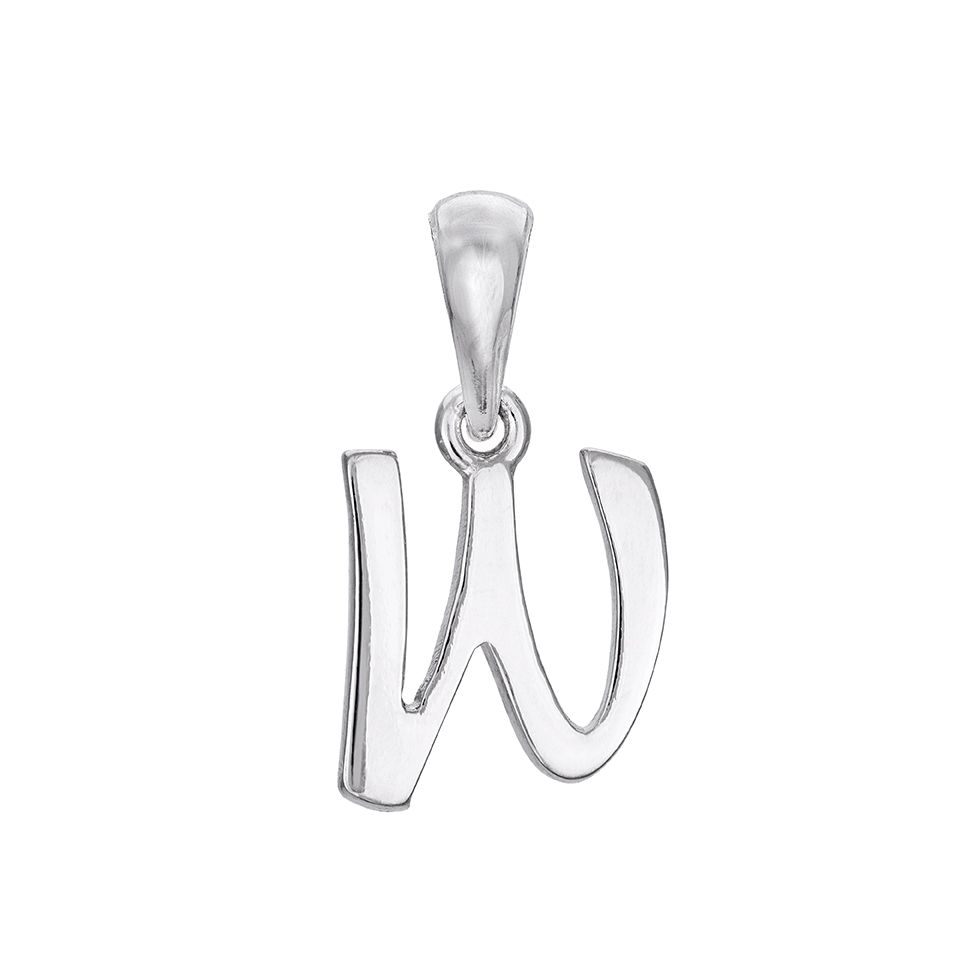 Hängsmycke i äkta silver med bokstaven W