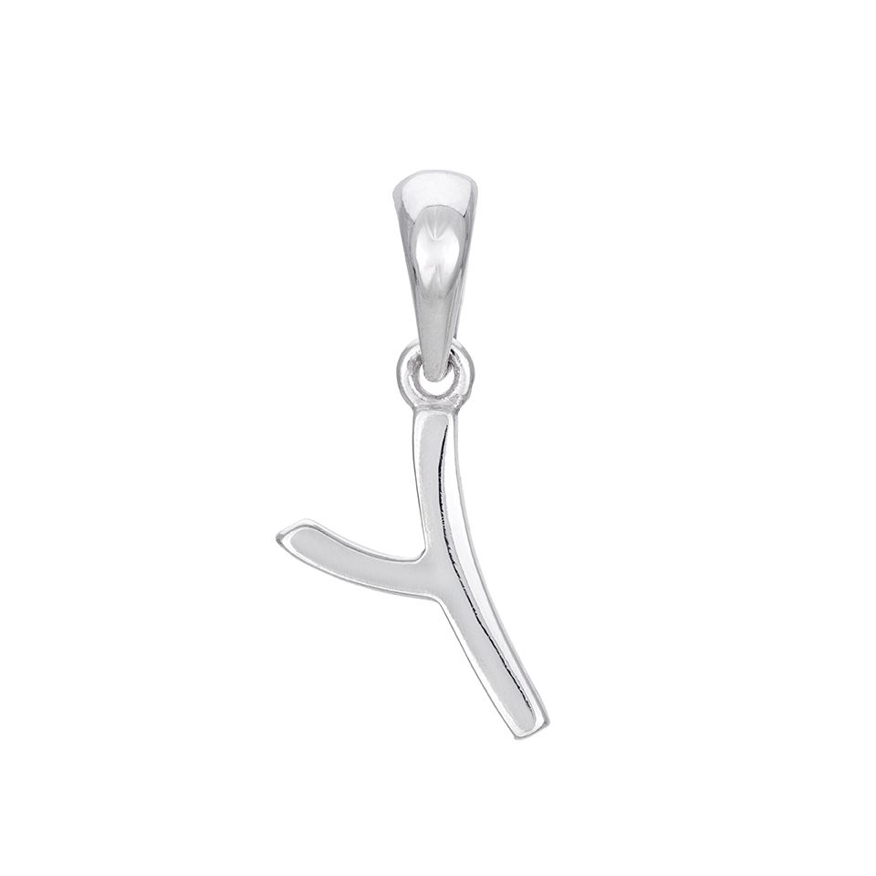 H&auml;ngsmycke i &auml;kta silver med bokstaven Y