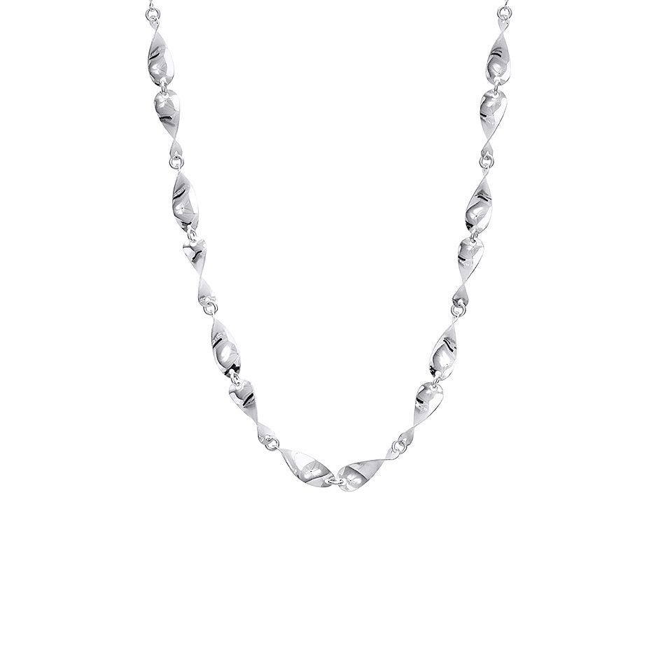 Halsband i äkta silver med svängda länkar