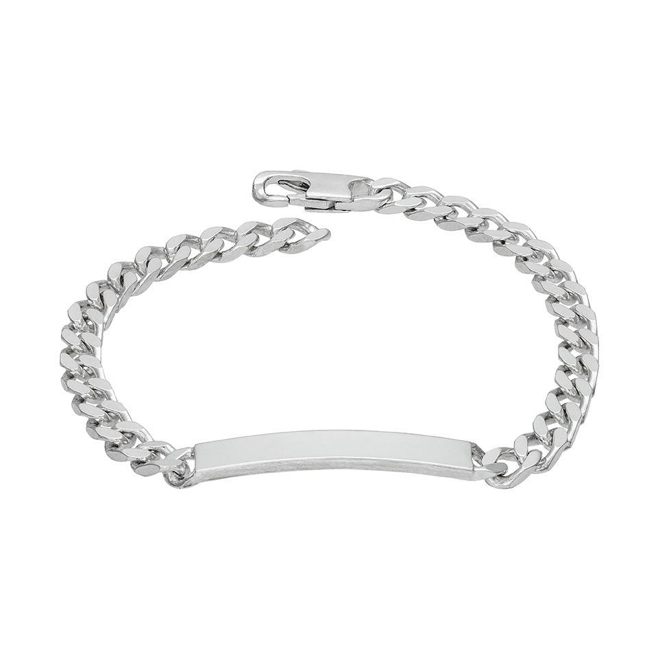 Armband i &auml;kta silver 20cm