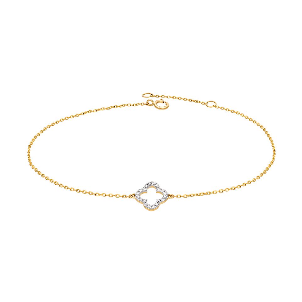 Diamantarmband i 18K guld - Fyrklöver