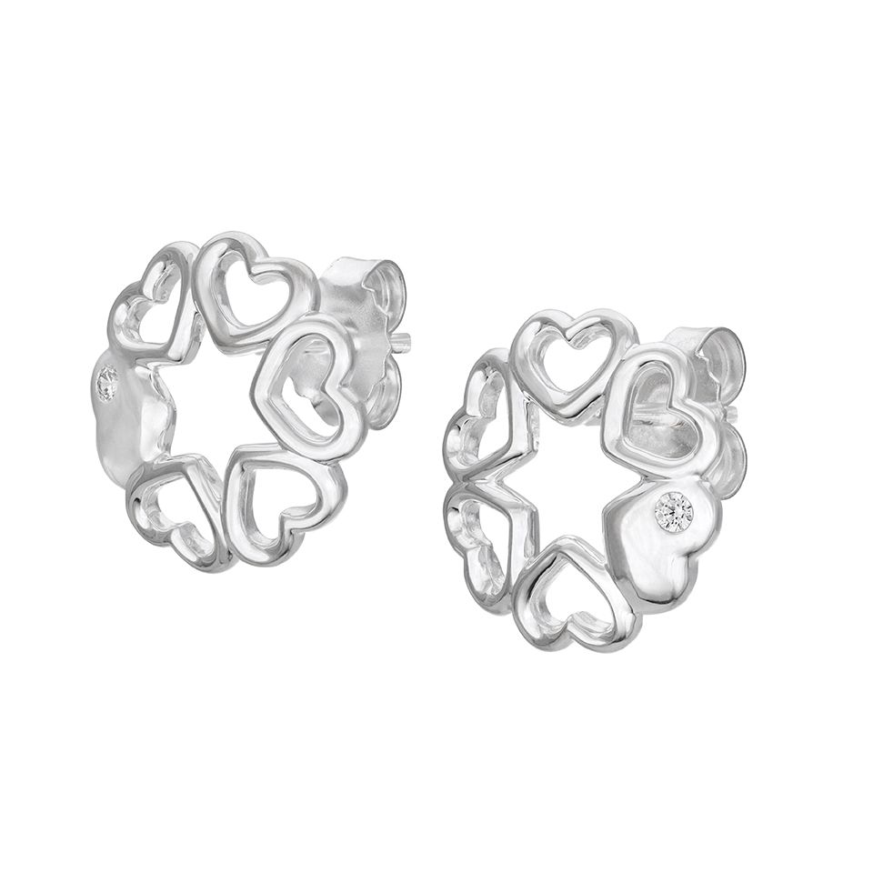 Örhängen i äkta silver med hjärtan