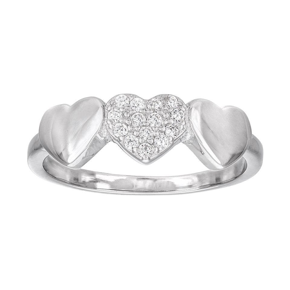 Ring i &auml;kta silver med hj&auml;rtan, 16.0