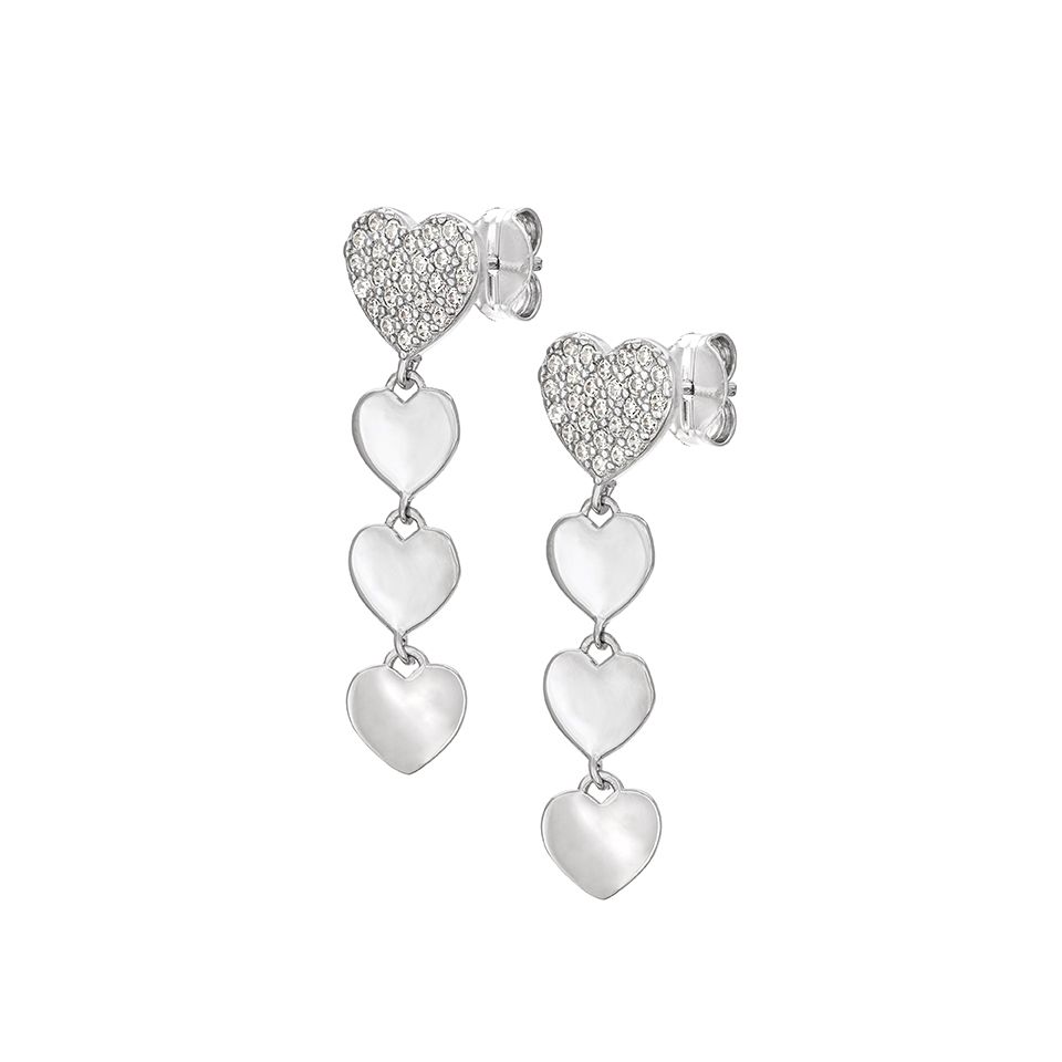 &Ouml;rh&auml;ngen i &auml;kta silver med hj&auml;rtan