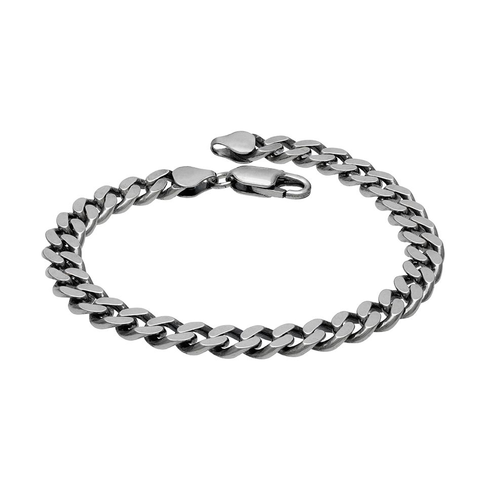 Armband i &auml;kta silver 19,5cm