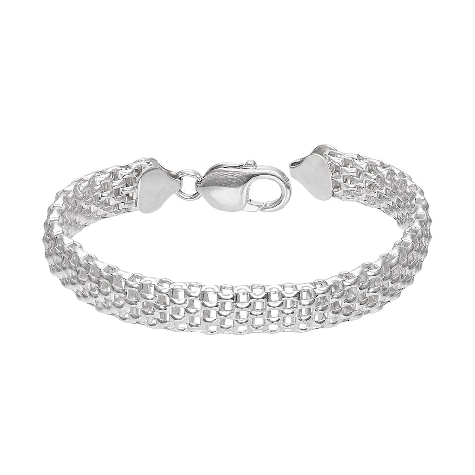 Armband i &auml;kta silver
